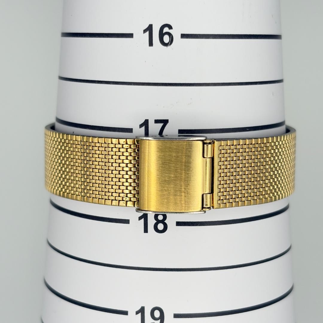 Seiko Chronos 9021-5220 Gold White Quartz Watch 29mm 17.5cm