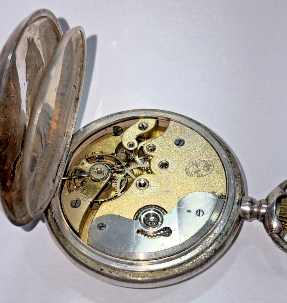 J. GOLDMANN, LWOW (LVIV), POLAND RETAILER C. 1890 DIOGENE SILVER POCKET WATCH