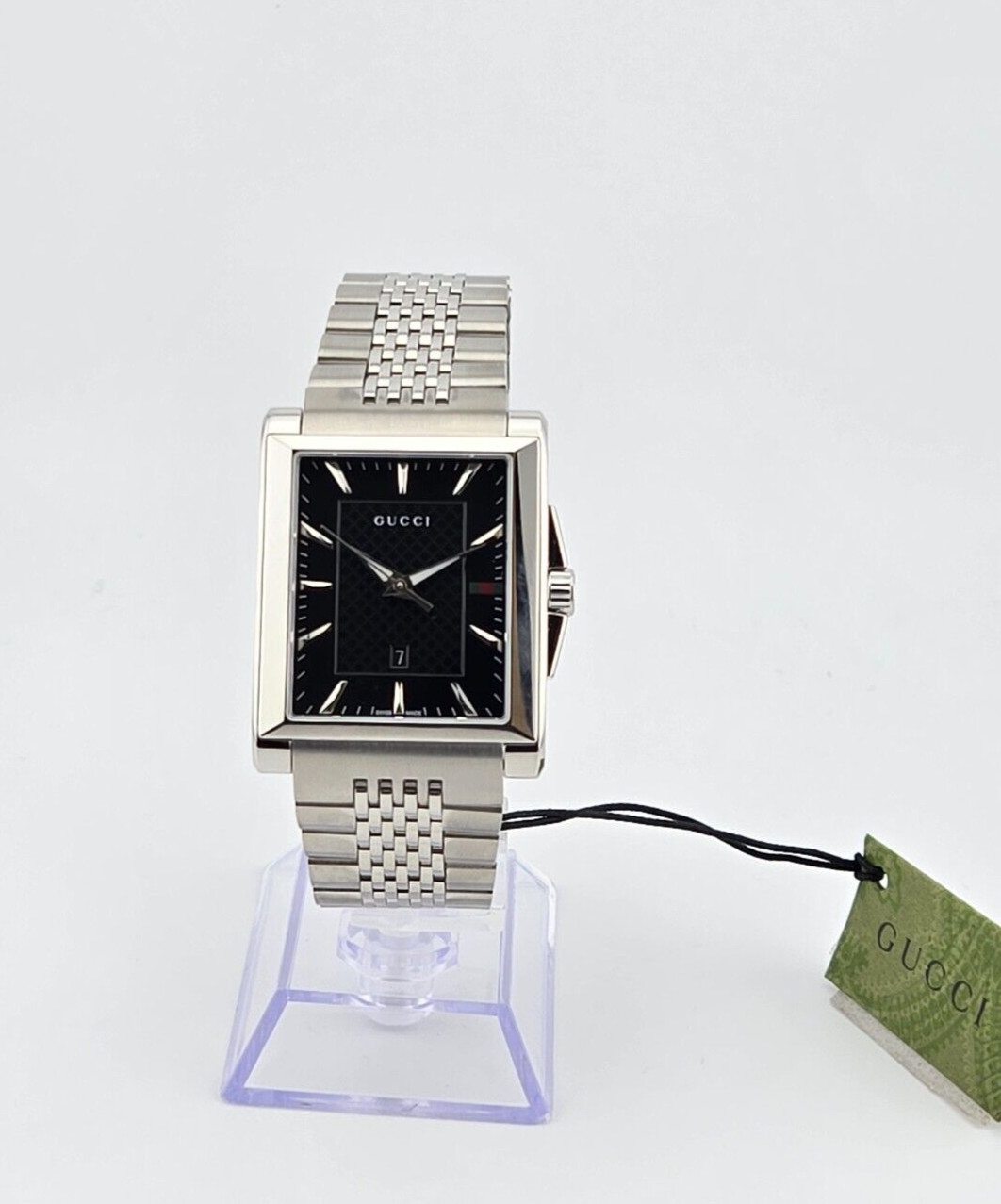 Gucci G-Timeless Men’s Black Dial Stainless Steel Watch – YA138401 ($1150 MSRP)
