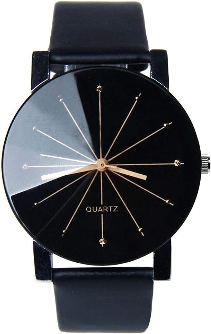 Men’s Analog Quartz Watch Leather Band Casual Dress Business Unisex Wristwatch
