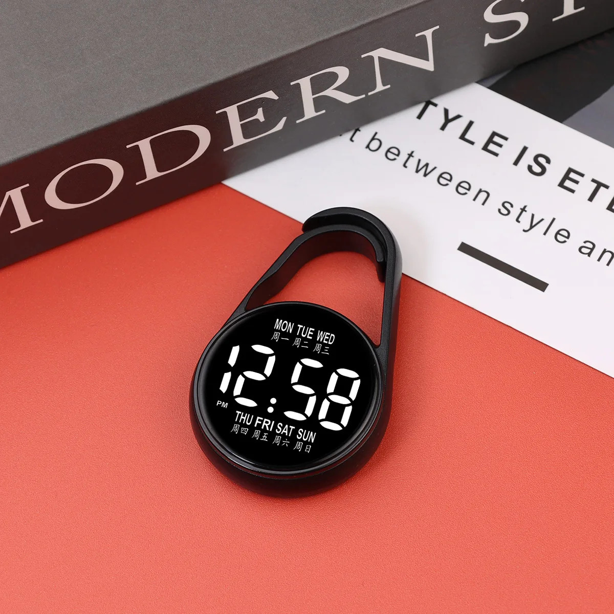LED electronic hanging watch night light digital electronic hanging watch pocket