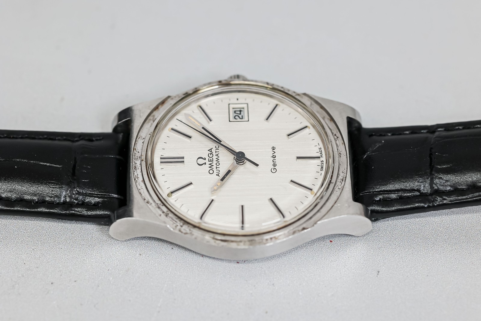 **Working! for As-is** Vintage OMEGA Geneve Cal.1012 Automatic Silver 36mm Men’s