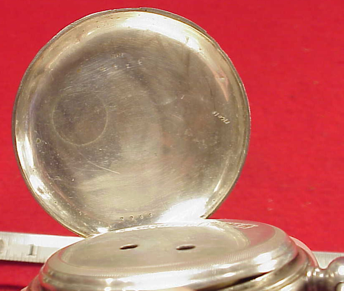 VINTAGE 55MM T JACOT BAT WING RUBY CRAB CLAW CHINESE DUPLEX SILVER POCKET WATCH