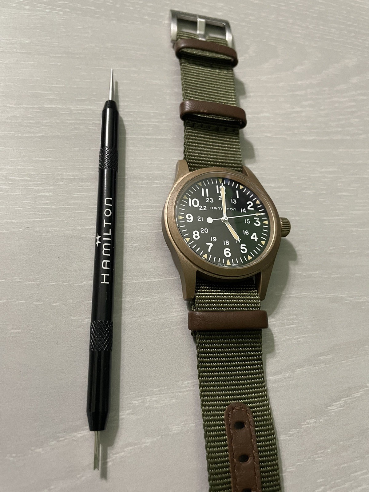 Hamilton Khaki Field Mechanical Bronze – Black Dial – H69459530 Full Set