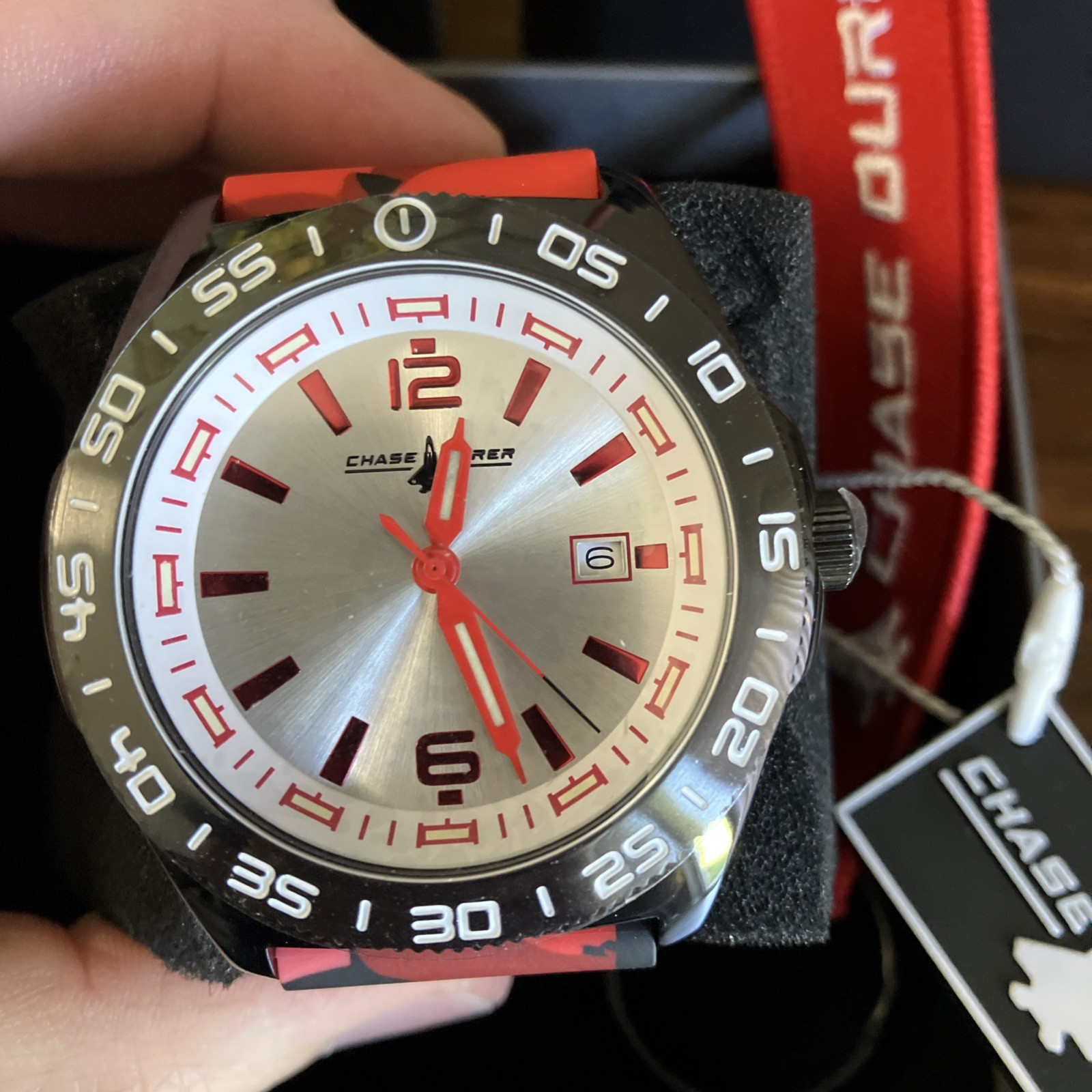Chase Durer Men’s Watch | 45mm | Camouflage, Red, Black | CDW-0171 Camo