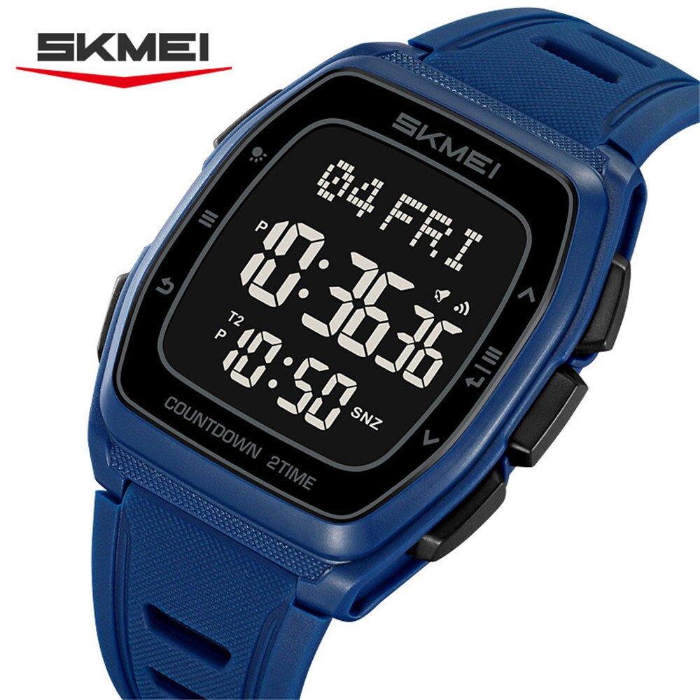 SKMEI Men Rectangle Watch Digital Electronic Wristwatch Students Boy Sport Watch