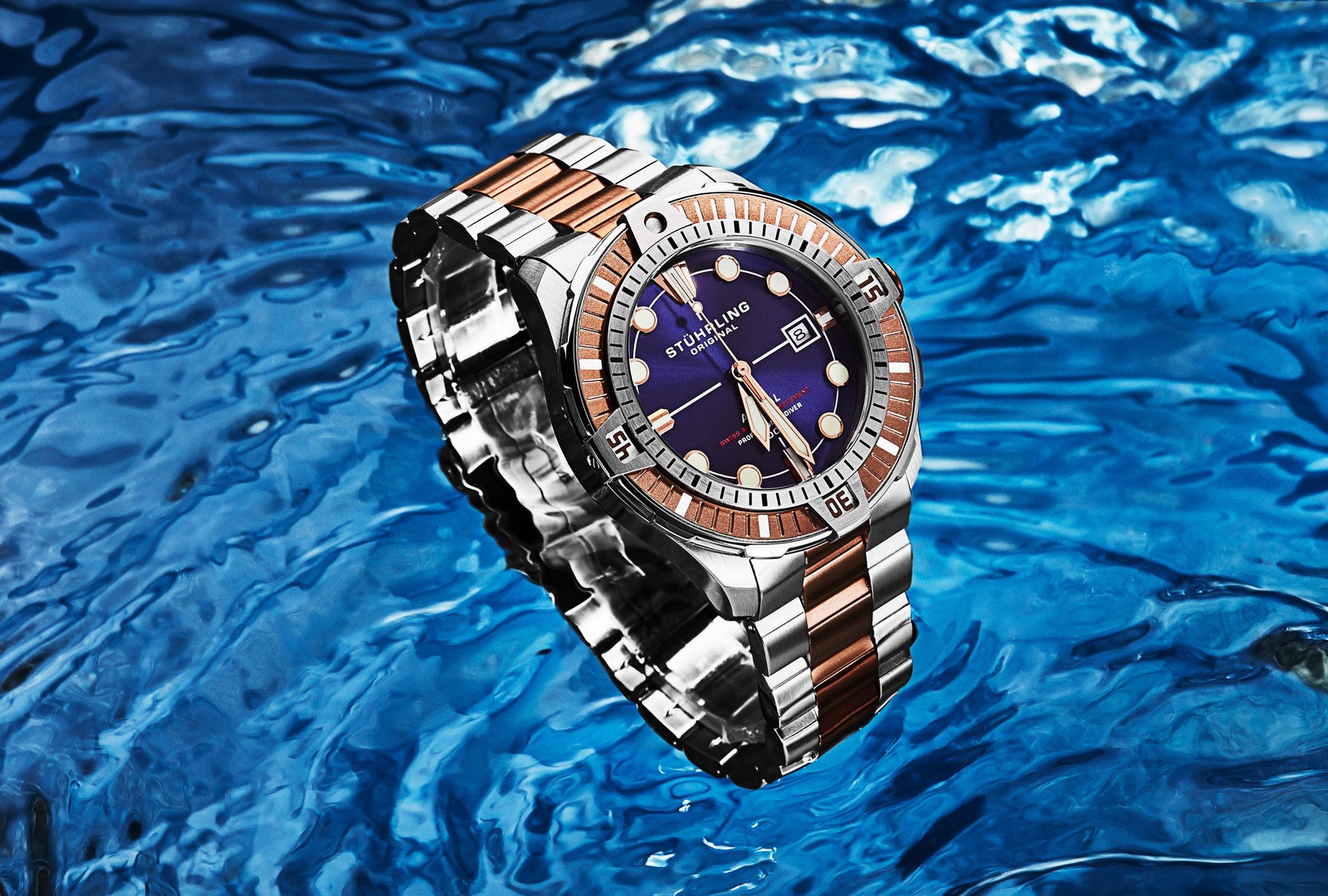 Astral Silver Rose Gold two toned/Stainless /Navy Dial | Navy Dial Wristwatch 10