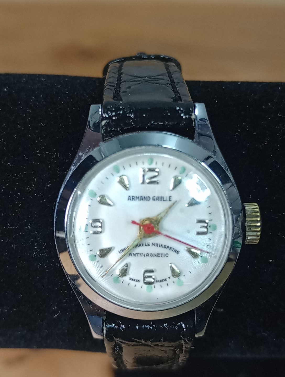 Rare VTG Armand Gaulle Automatic Watch 22mm Anti-magnetic Unbreakable Hairsp