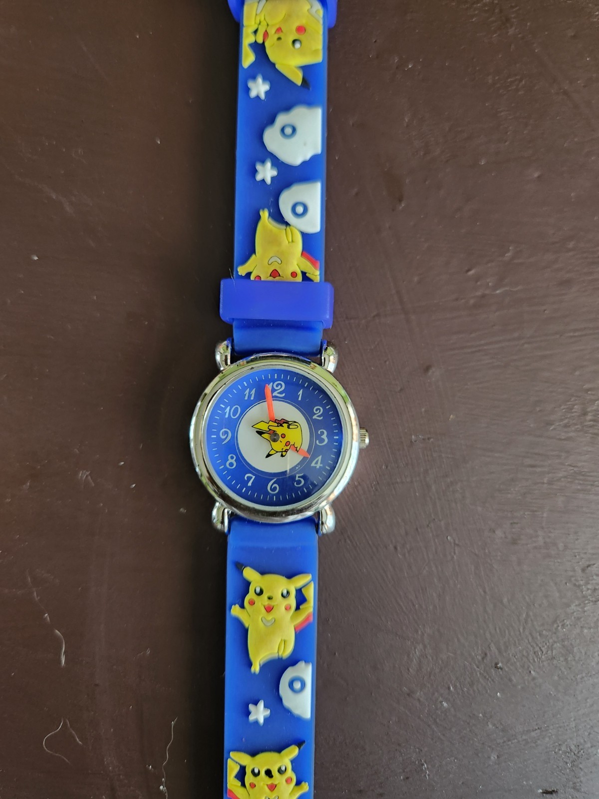 Vintage Pokemon Pikachu Watch with Silver, Blue, Yellow and White