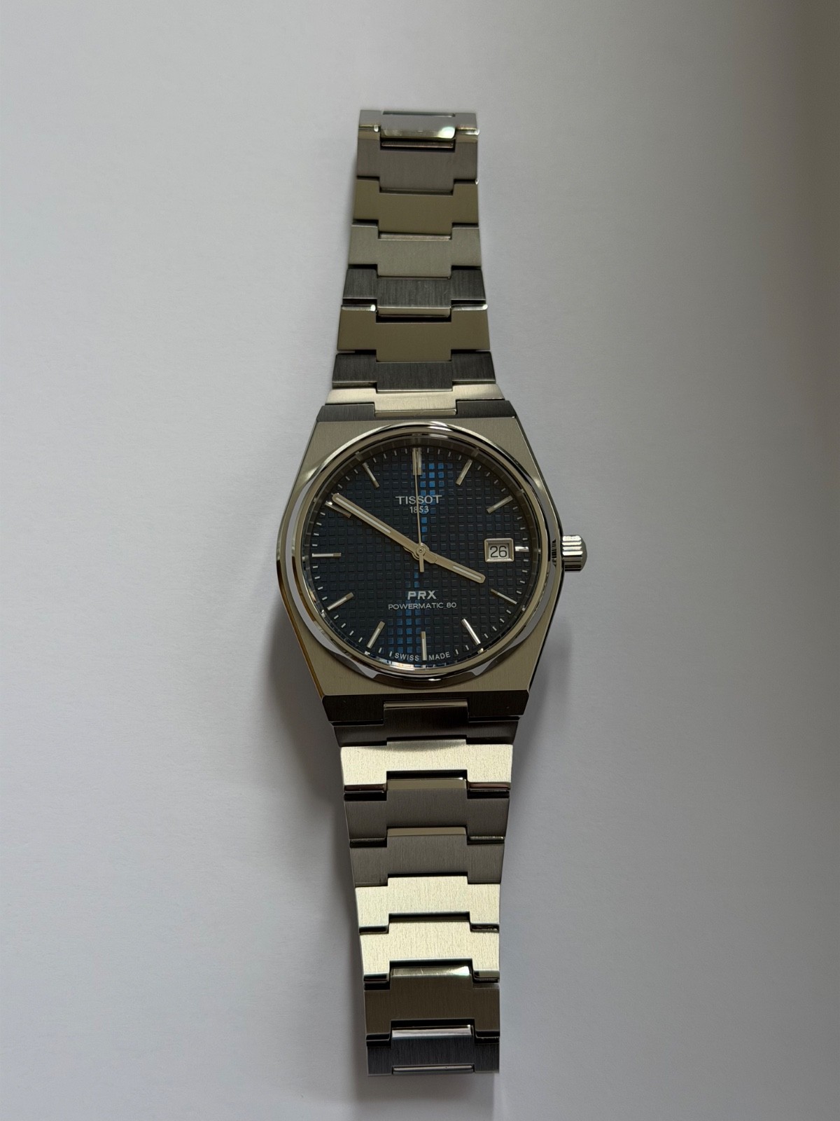 Tissot PRX Titanium 38mm, blue dial, powermatic 80 automatic