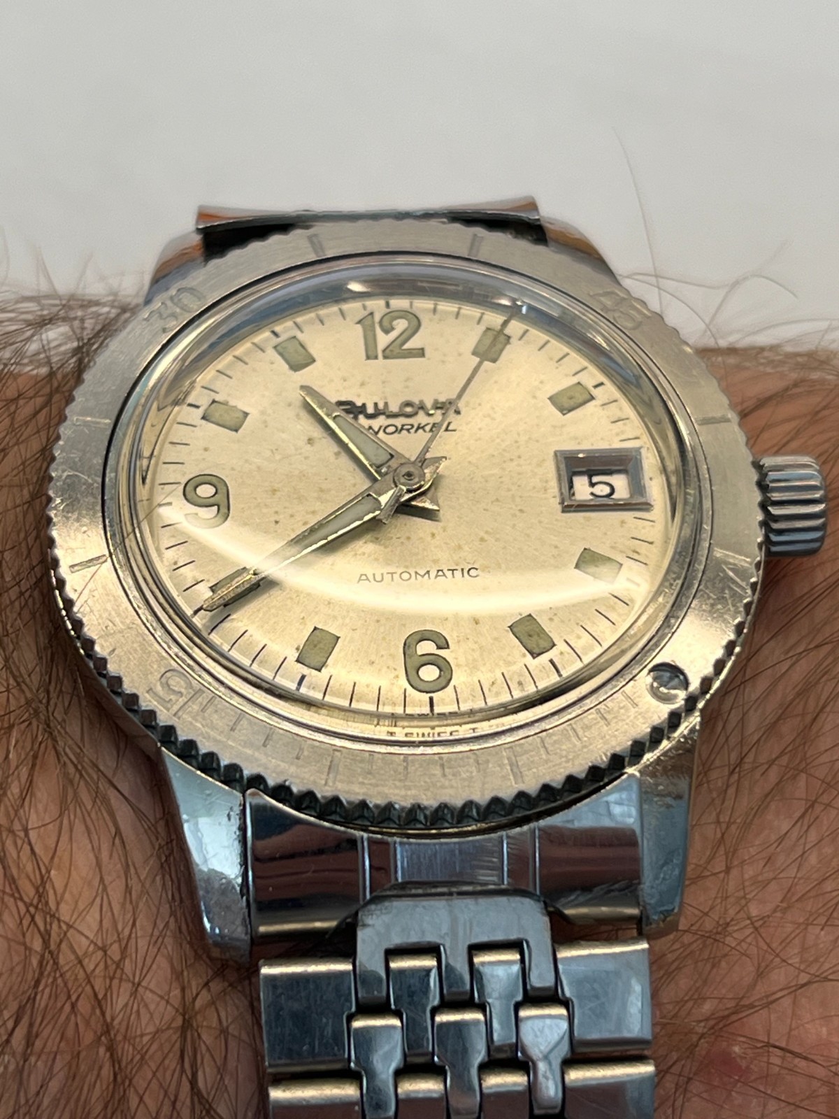 Vintage 1969 Bulova Snorkel Automatic Diver 386-3 Swiss 11BLACD Signed Bracelet