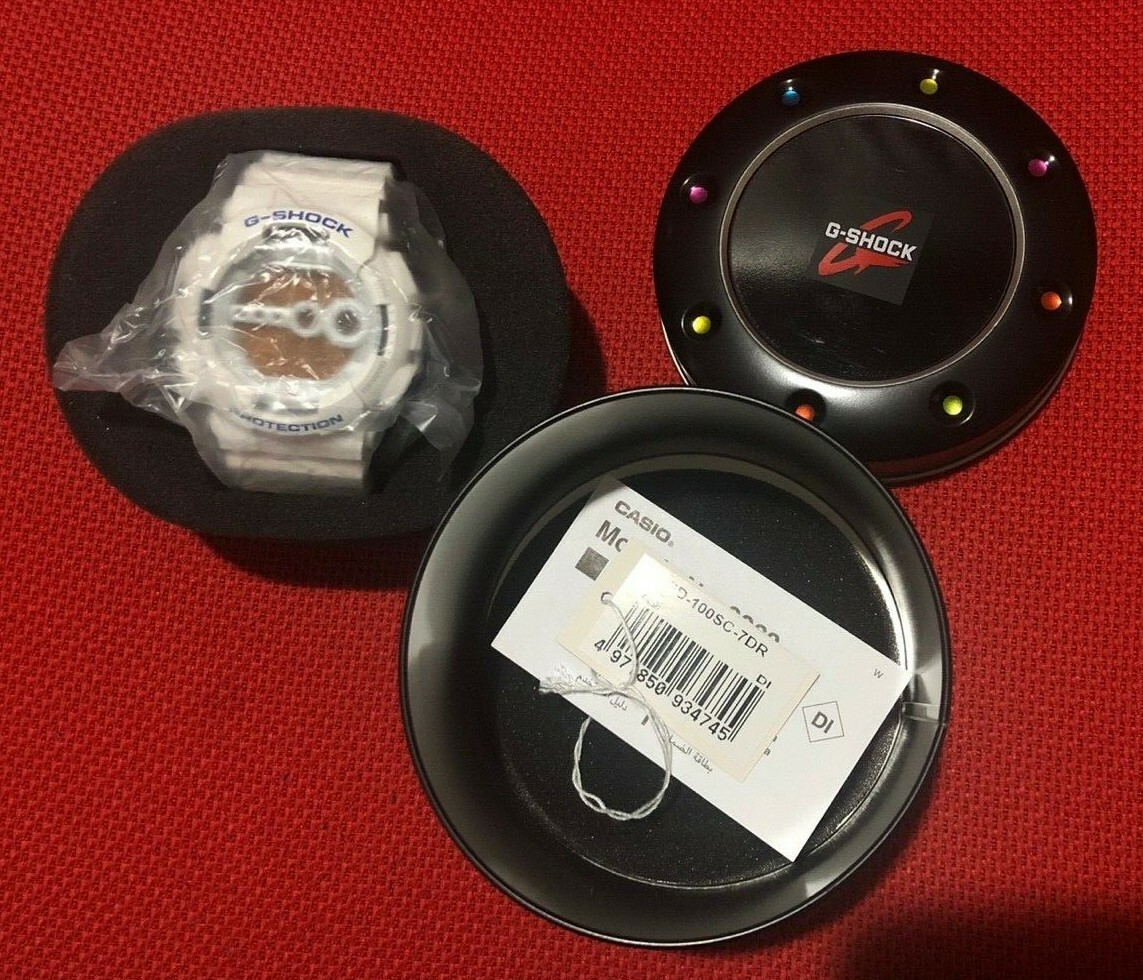 Casio G-shock GD 100SC 7DR Module No.3263 White Wrist Watch Water Resistant Mint