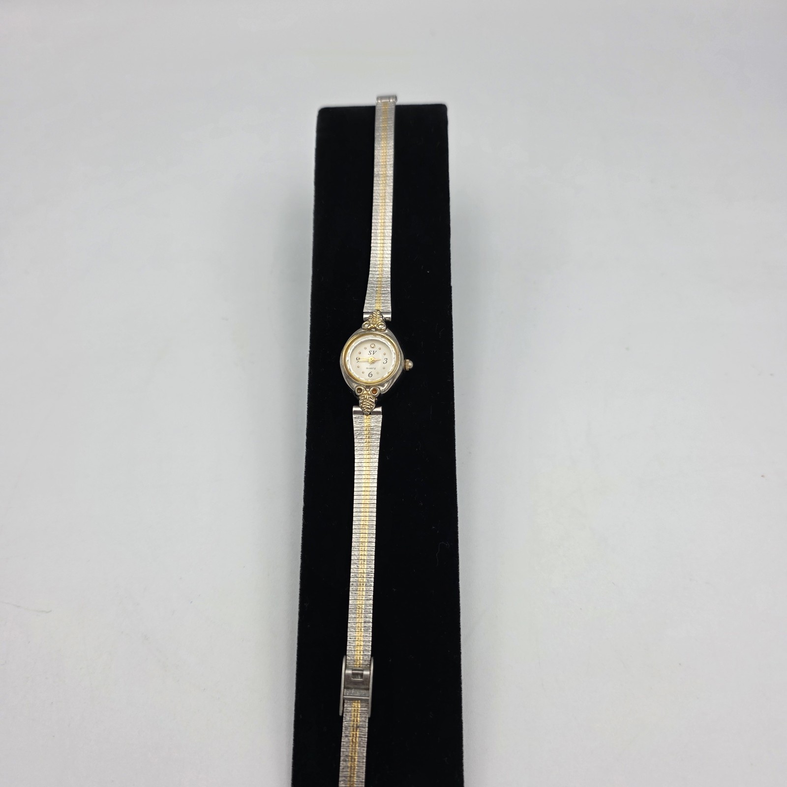 Vtg. Sergio Valente F- BACDA 8.5″ Women’s Two-Tone w/Stones Watch 15mm Case