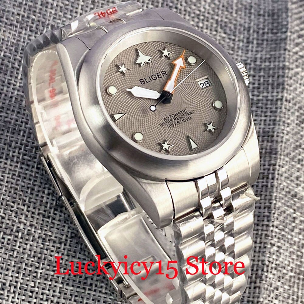 BLIGER 36MM/39MM Blue/Black/Green/Grey/White Dial 24 Jewels Japan NH35 Automatic
