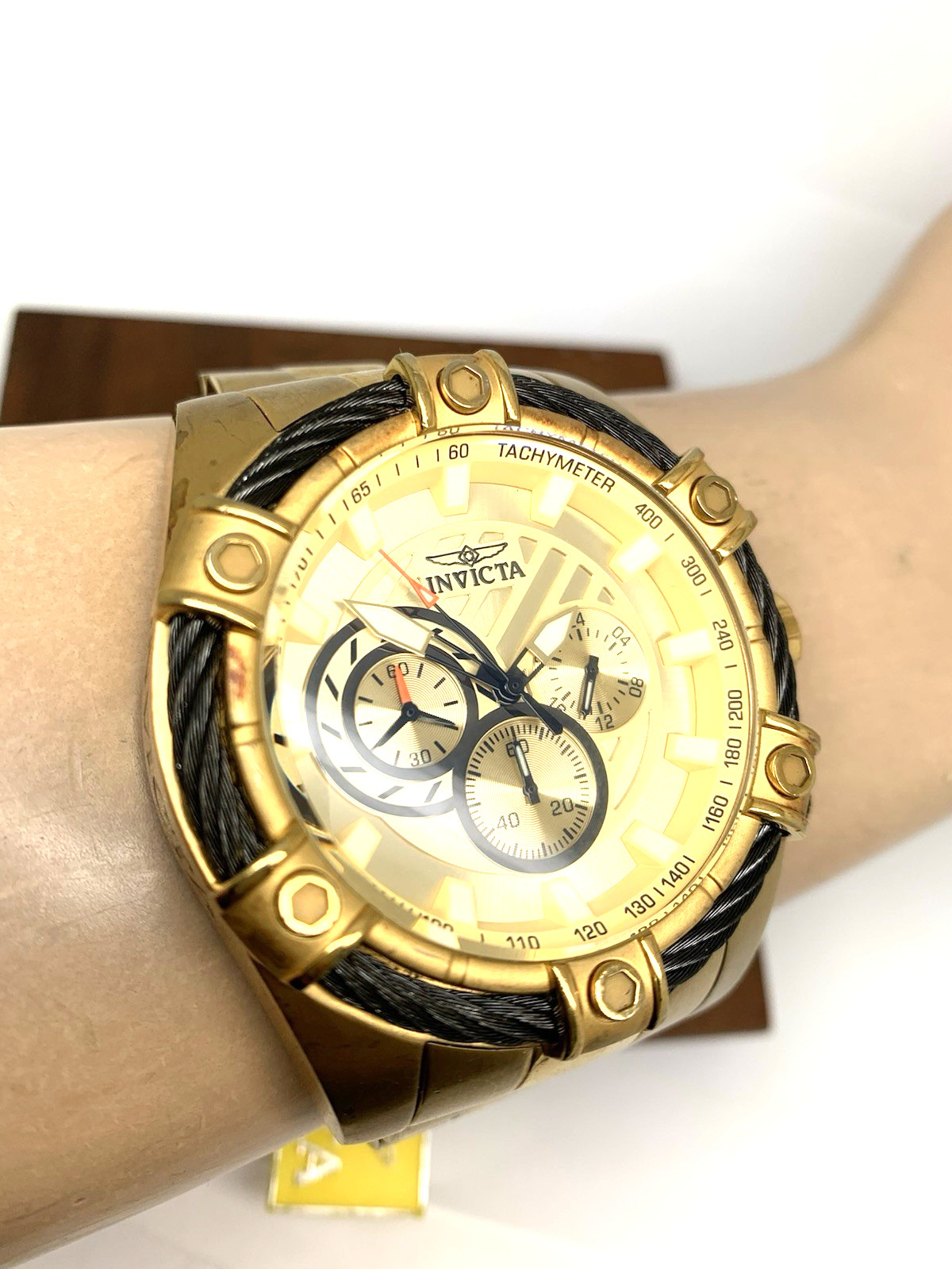 Invicta Men’s Watch 25515 Bolt Quartz Chronograph Diver Gold Tone Steel 52mm