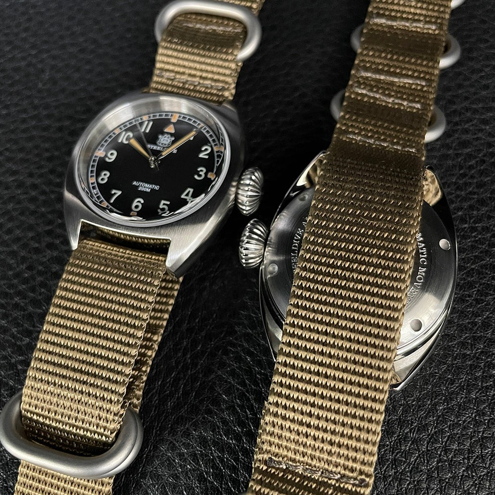 STEELDIVE SD1907 Mens 36mm 200M Automatic Dive Watch NH35 Sapphire Steel