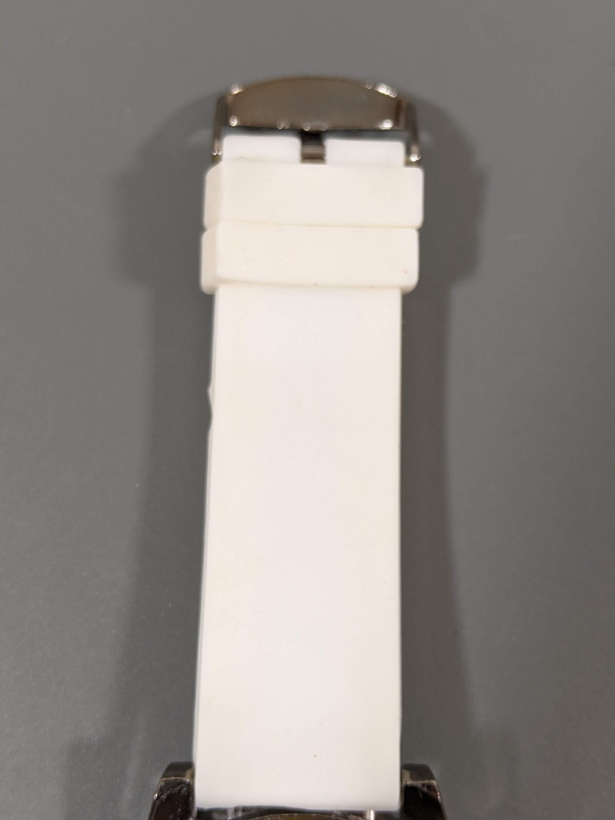 Geneva Black White Stripe Silicone Jelly Band Watch Round White Dial