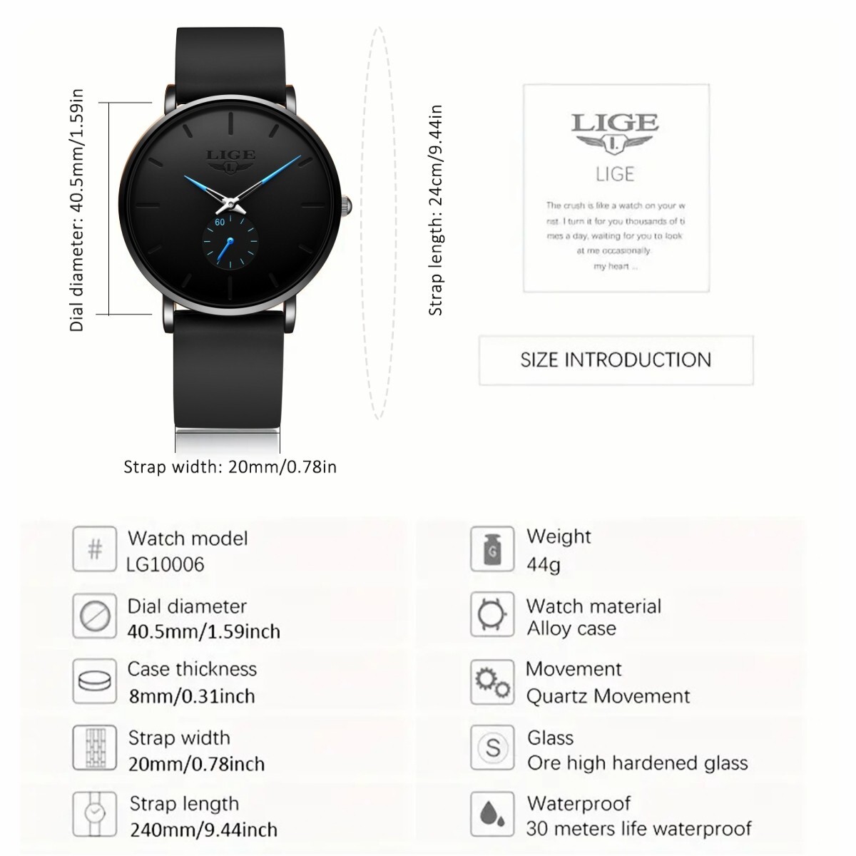 Ultra-thin Men Watches Quartz Stainless Steel 3ATM Waterproof Daily Wrist Watch