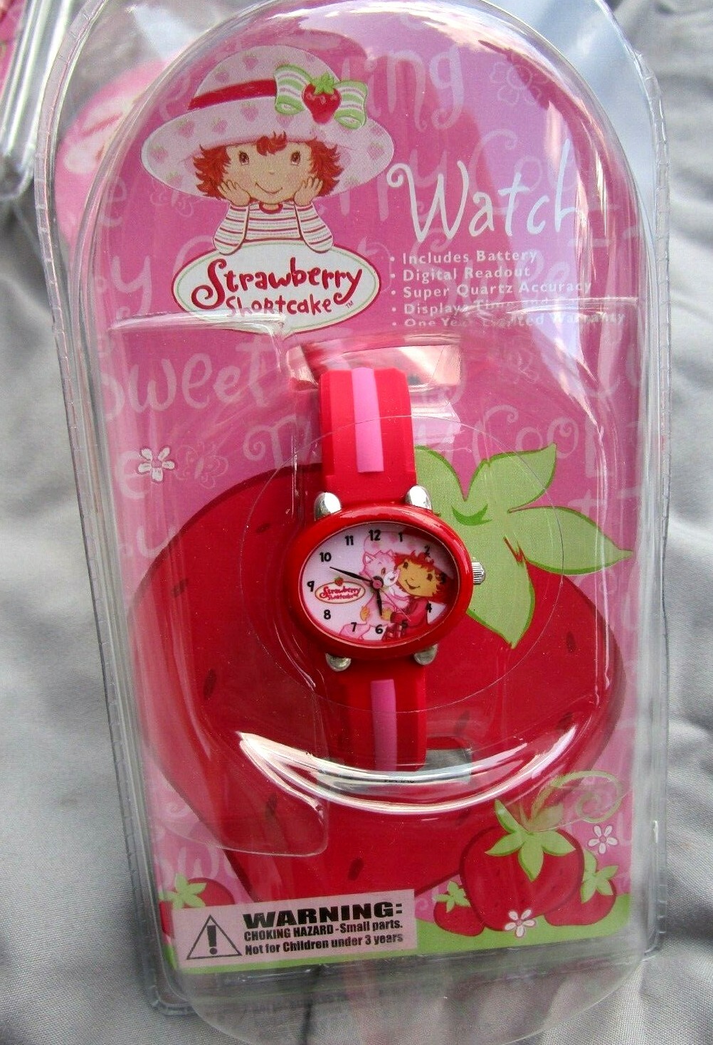 Strawberry Shortcake Analog Two-Tone Pink Band Wrist Watch-Brand New!
