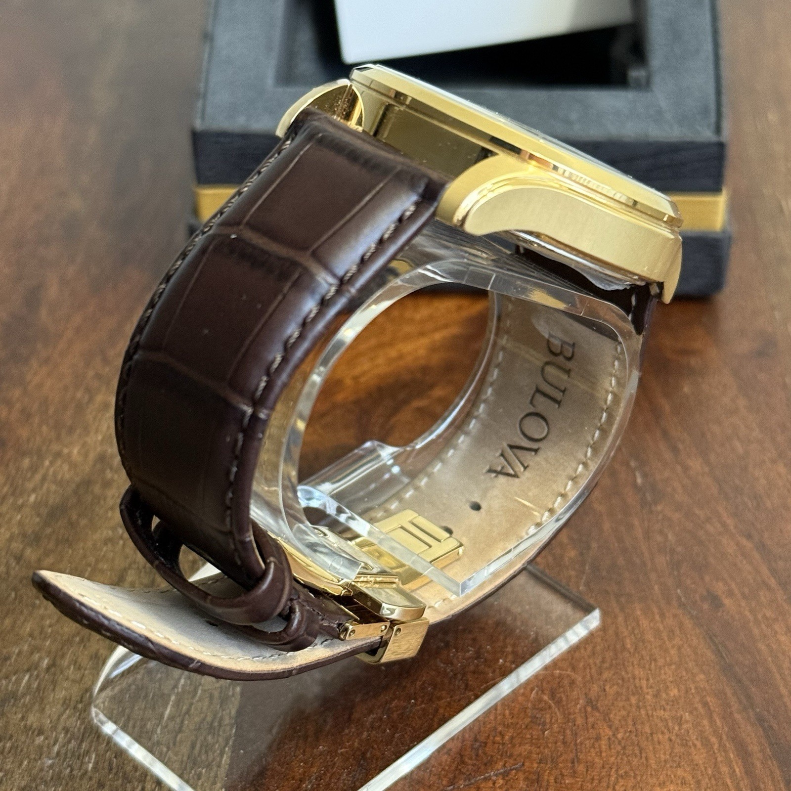 Bulova Men’s Classic Wilton Brown Leather Strap Watch 46.5mm – 97B169