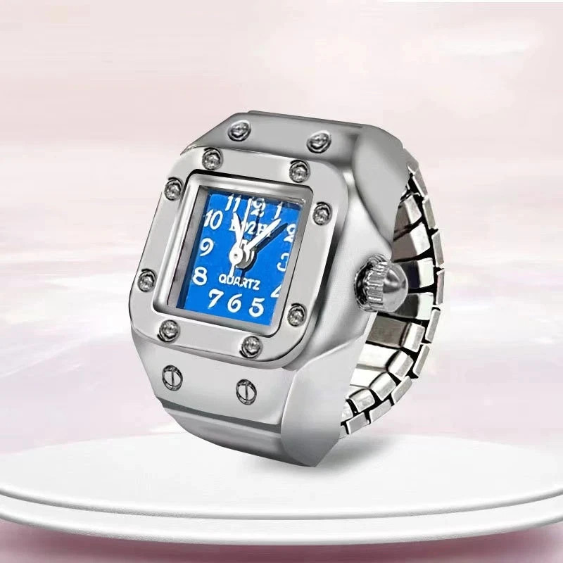 Ring Watch New Hot Selling Creative Alloy Shell Finger Square Dial Couple Men