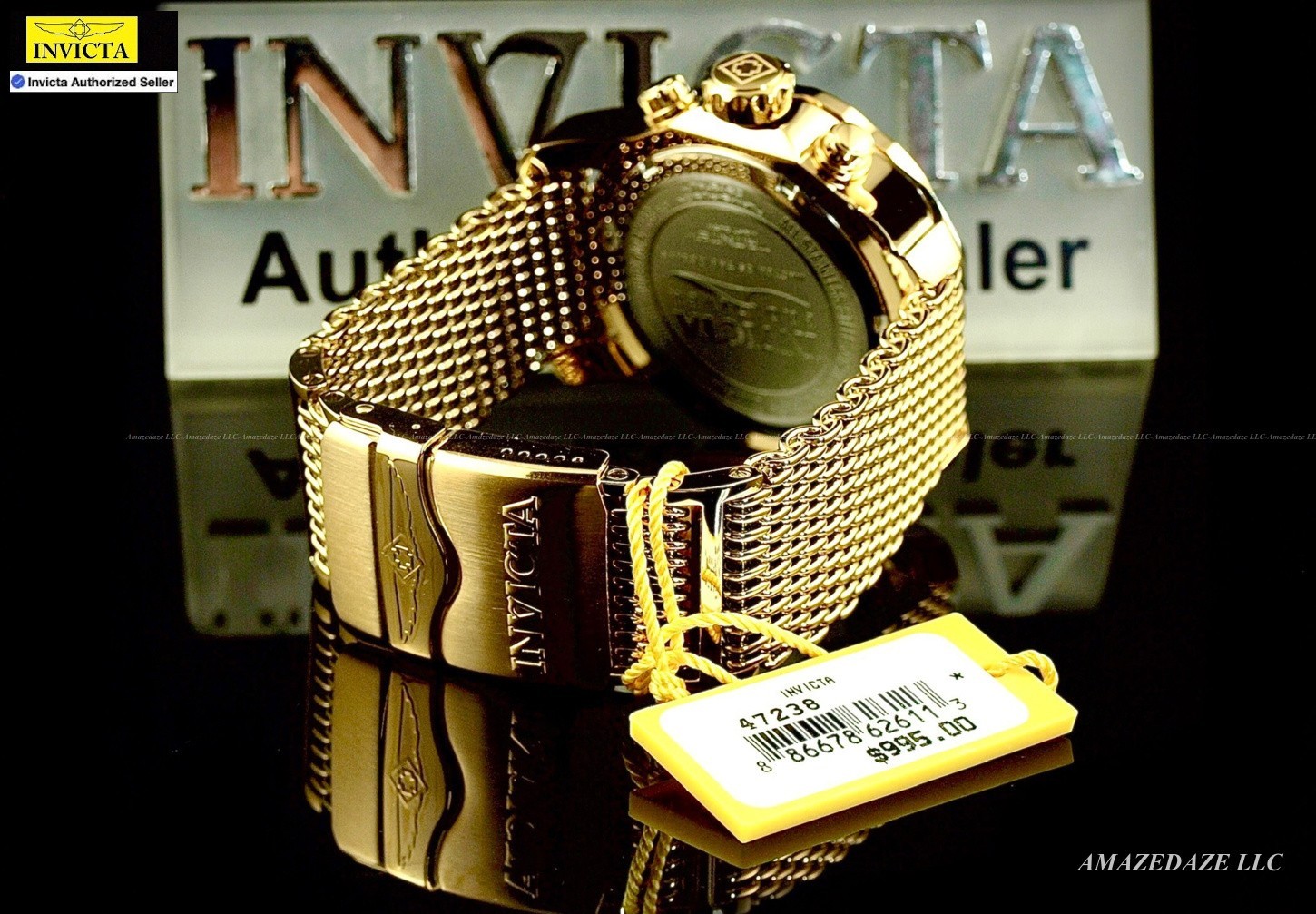 NEW Invicta Men 48mm Pro Diver Scuba Chrono Mesh Bracelet BLUE DIAL SS Watch !!
