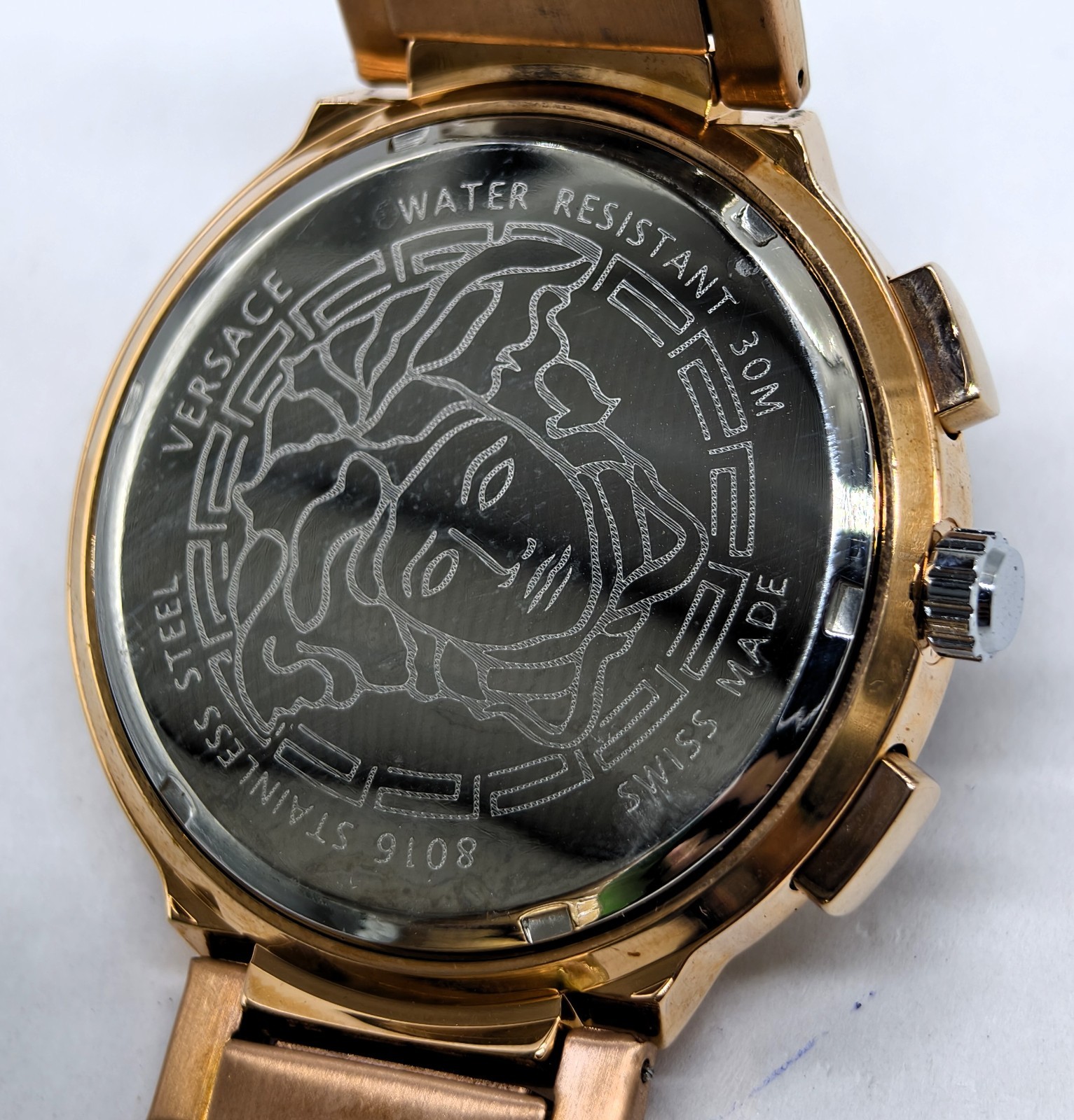Fantastic Versace Chronograph Date Indicator Fix Bezel Men’s Wrist Watch