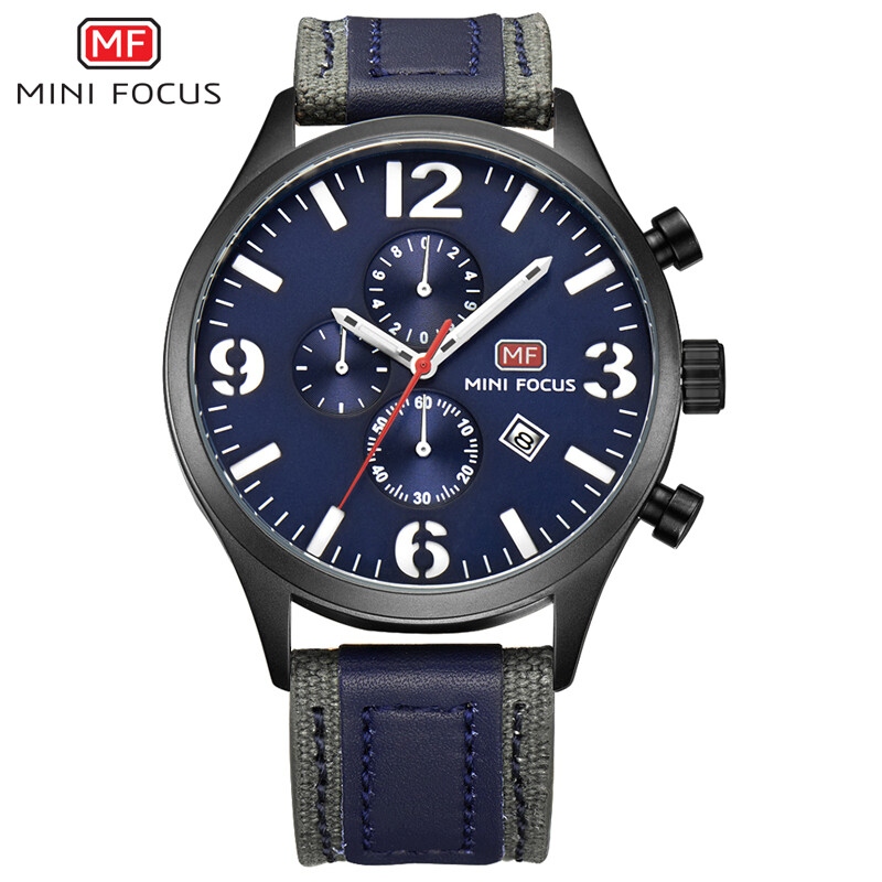Mini focus Men Watch Quartz Sports Watches Male Nylon Strap Military Wrist Watch