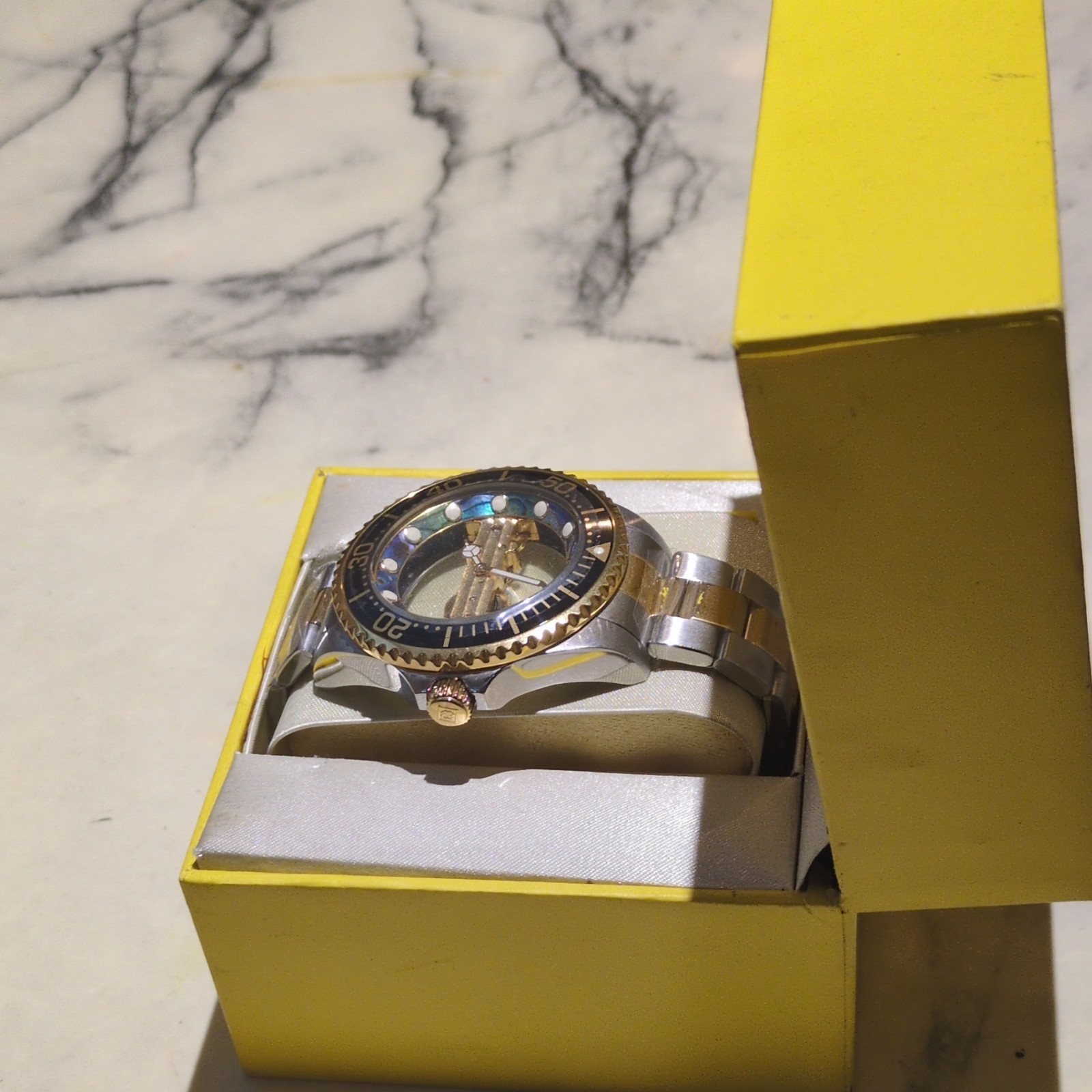 Invicta Pro Diver 26409 Ghost Bridge Skeleton Mechanical Two-Tone Watch NEW NIB