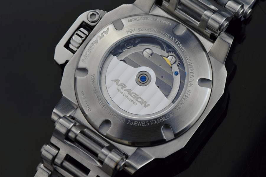 NEW! Aragon Millipede Max Tourbillon Lm’t Edition Watch Black MOP Dial 42mm