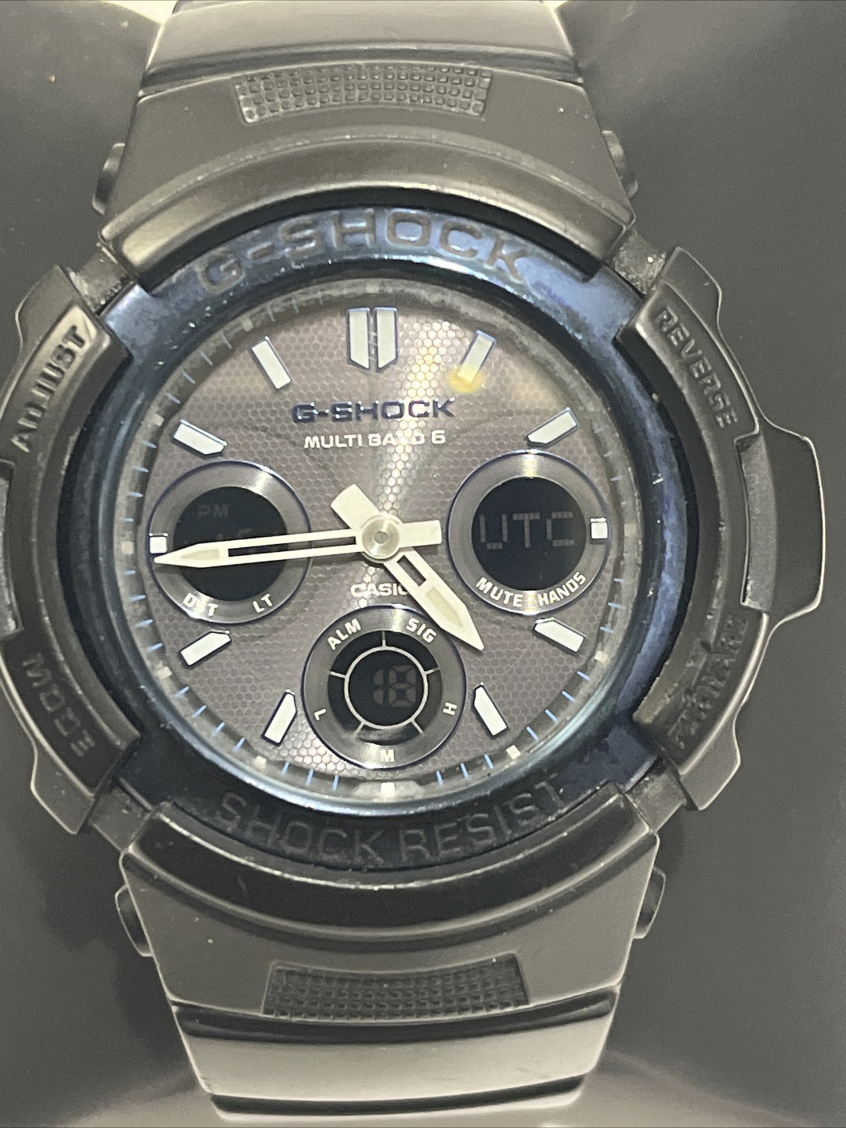 Casio G Shock Solar Multi Band 6 Awg-M100A 5230 Gshock Black/Blue Accents