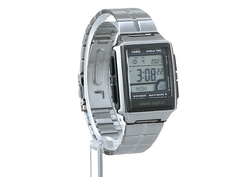 CASIO WV-59RD-1AJF Wave Ceptor Radio Solar Silver Metal Digital Watch Japan New