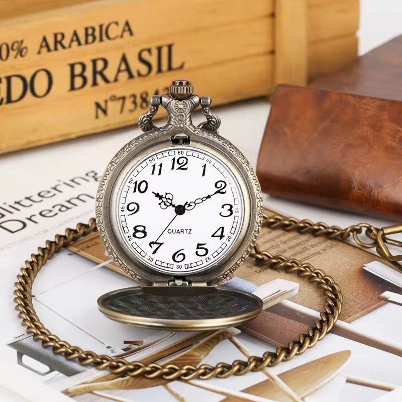 Lady Liberty Pocket Watch – Double Sided Face – US Eagle Design