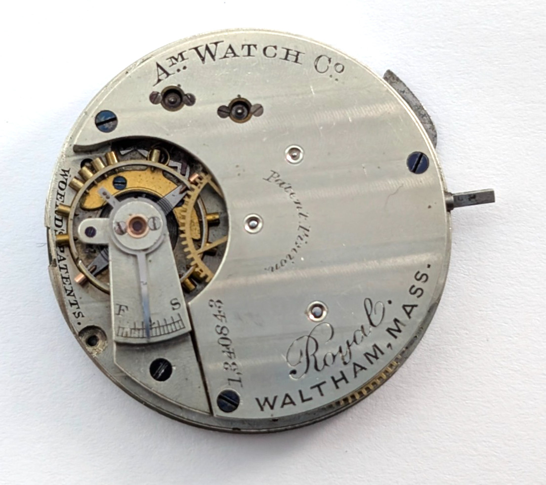1880 WALTHAM Royal Model 1873 13j 8s 36mm Pocket Watch Movement for PARTS REPAIR