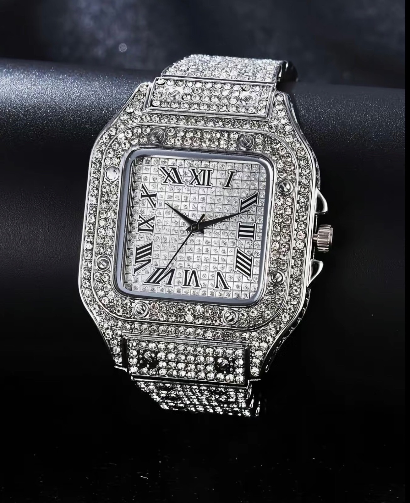 Men’s lab created gemstone watch