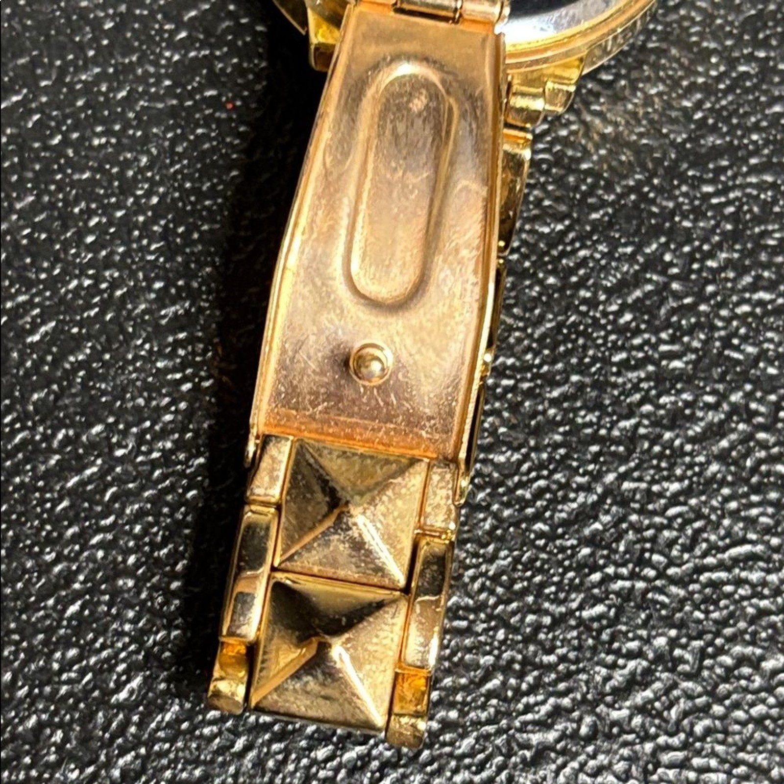 Betsey Johnson Gold Tone Stud Rhinestone Watch WORKING