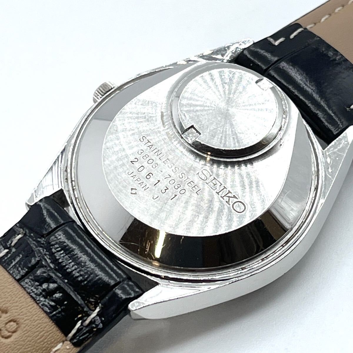 Seiko Quartz 3803-7030 Day Date Vintage Men’s Watch 1972 Silver Dial Japan