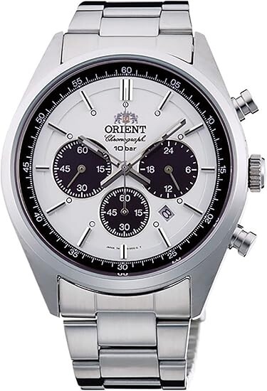ORIENT Watch Panda Solar Chronograph Japan White Men’s Neo 70’s WV0041TX New