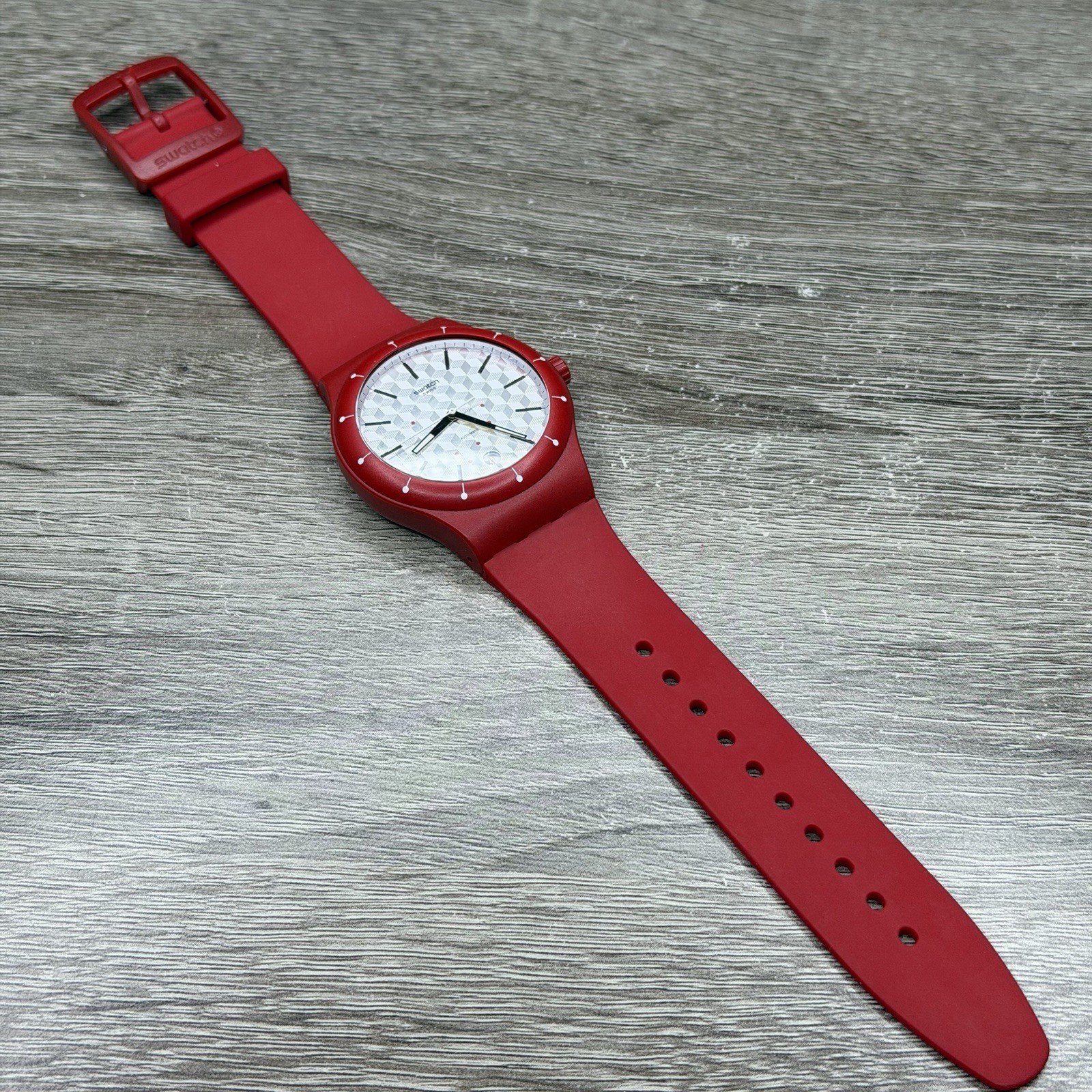 NEW✅AUTOMATIC✅ Swatch SISTEM CORRIDA Red Silicone Men’s Watch SUTR403
