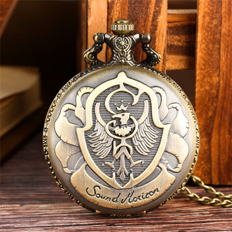 Vintage Poland Eagle Design Men Women Quartz Pocket Watch Necklace Chain Gift