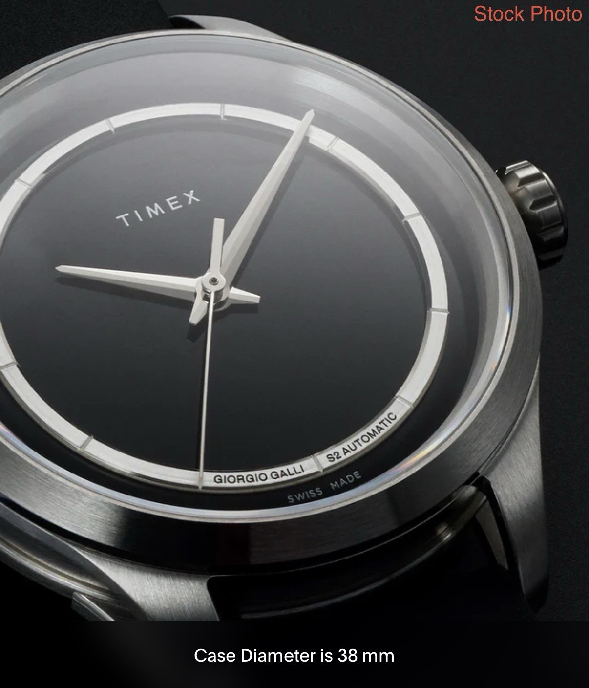 Timex Giorgio Galli S2 Automatic 38mm Titanium Black Dial Rubber Strap 50m