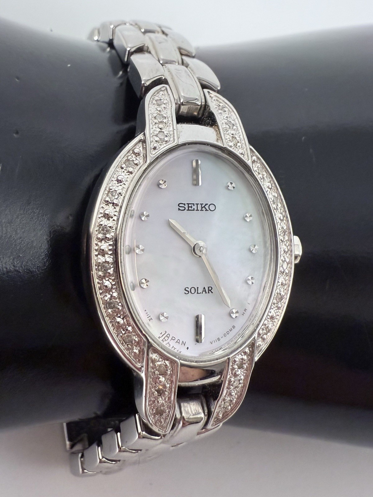 SEIKO SOLAR DIAMOND ACCENT LADIES WATCH.