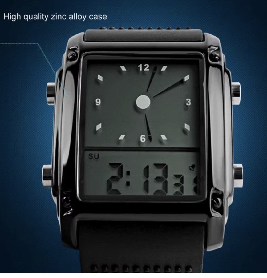 Men Electronic Watch LED Adjustable Strap Waterproof Night Light High Accuracy L