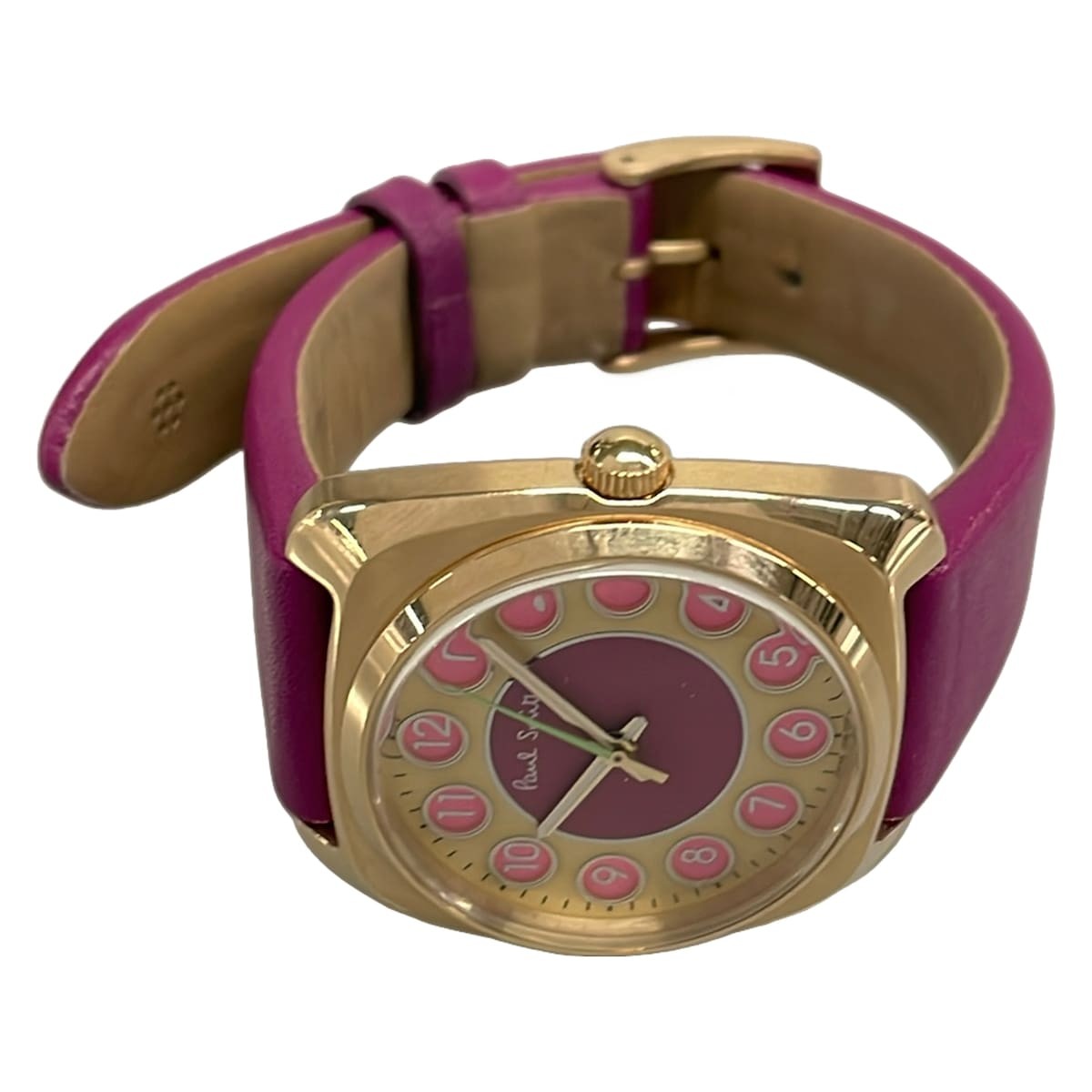 Used Paul Smith Dial Mini Watch Ivory x Pink