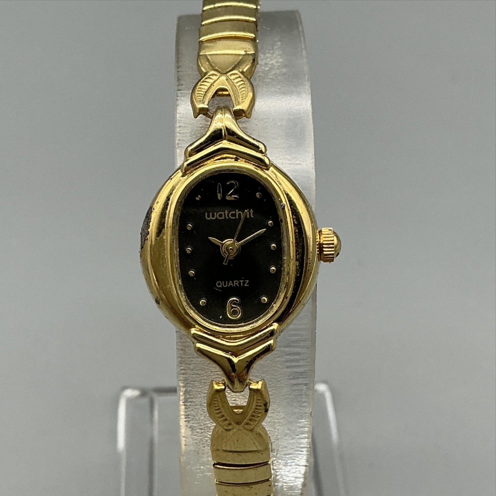 Vintage Watch-it Womens Watch 13mm Oval Gold Tone Expansion Bracelet New Battery