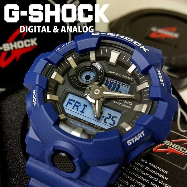 [Near Mint] CASIO G-SHOCK GA-700-2A Blue Big Case Analog Digital Watch Box