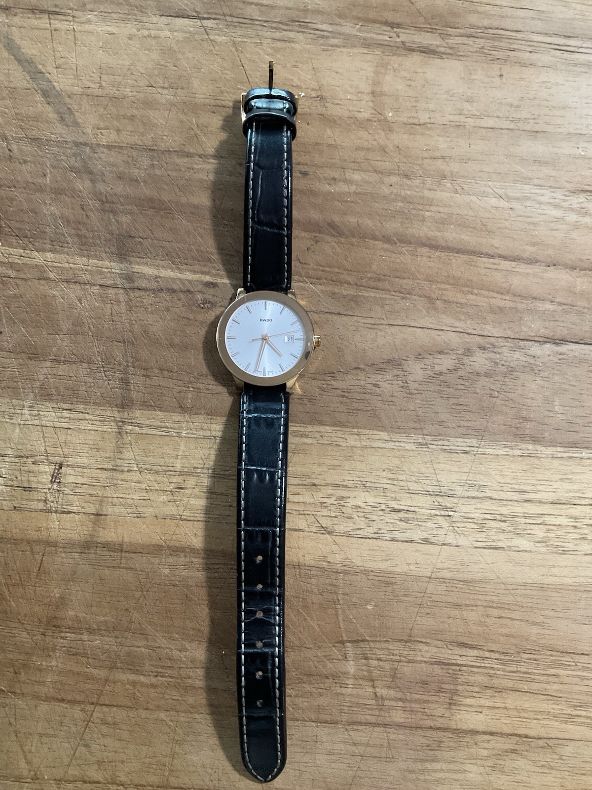 RADO Centrix 3055 WHITE Dial ROSE GOLD Stainles STEEL Water RESISTANT SWIS Watch