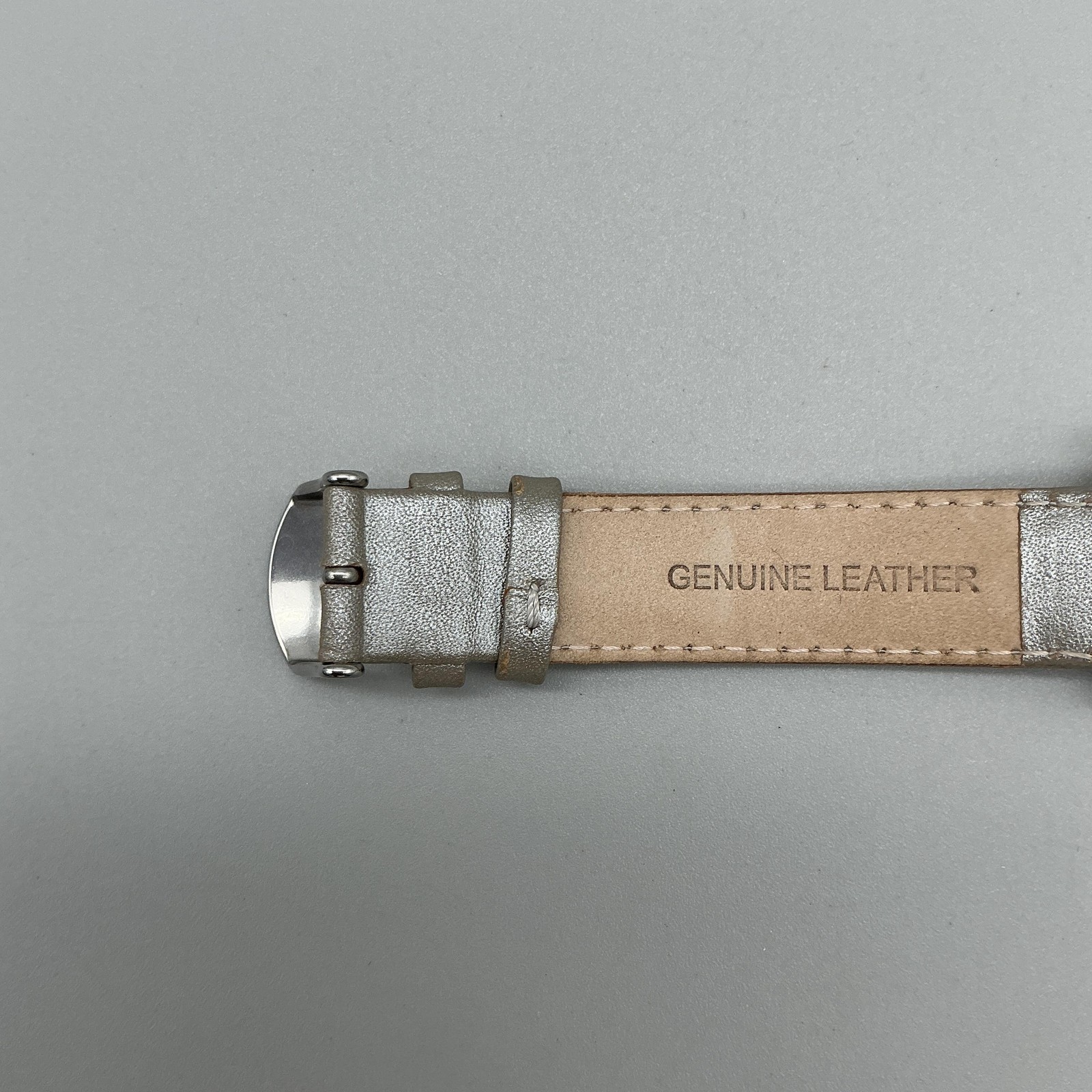 Timex Womens Watch 28mm Silver Tone Gray Leather T2P095 Square Dial