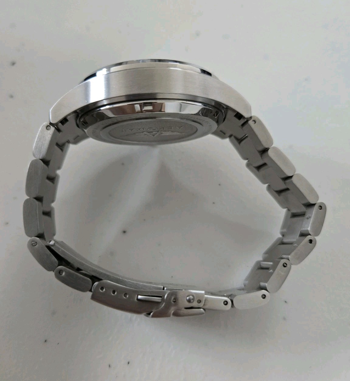 Aeromat Airspeed Automatic Pearl White Dial 44 mm w Stainless Steel Bracelet