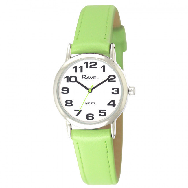 Lime Green Ravel Mens Ladies Bold BIG Number Watch with BIG Clear Easy Read